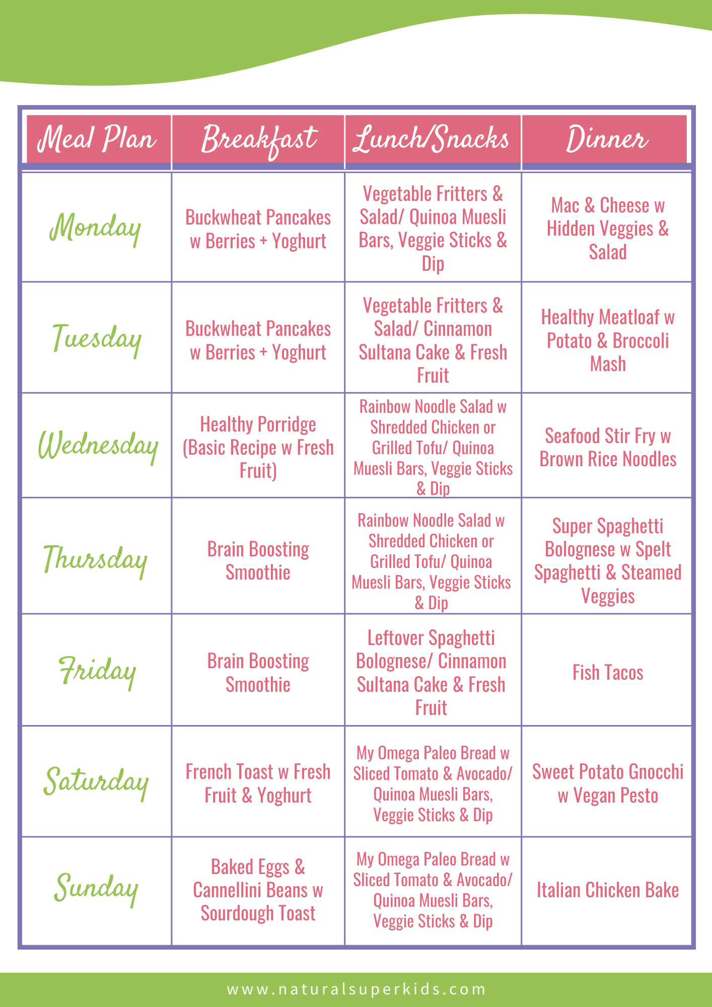 Healthy Family Meal Plan 11