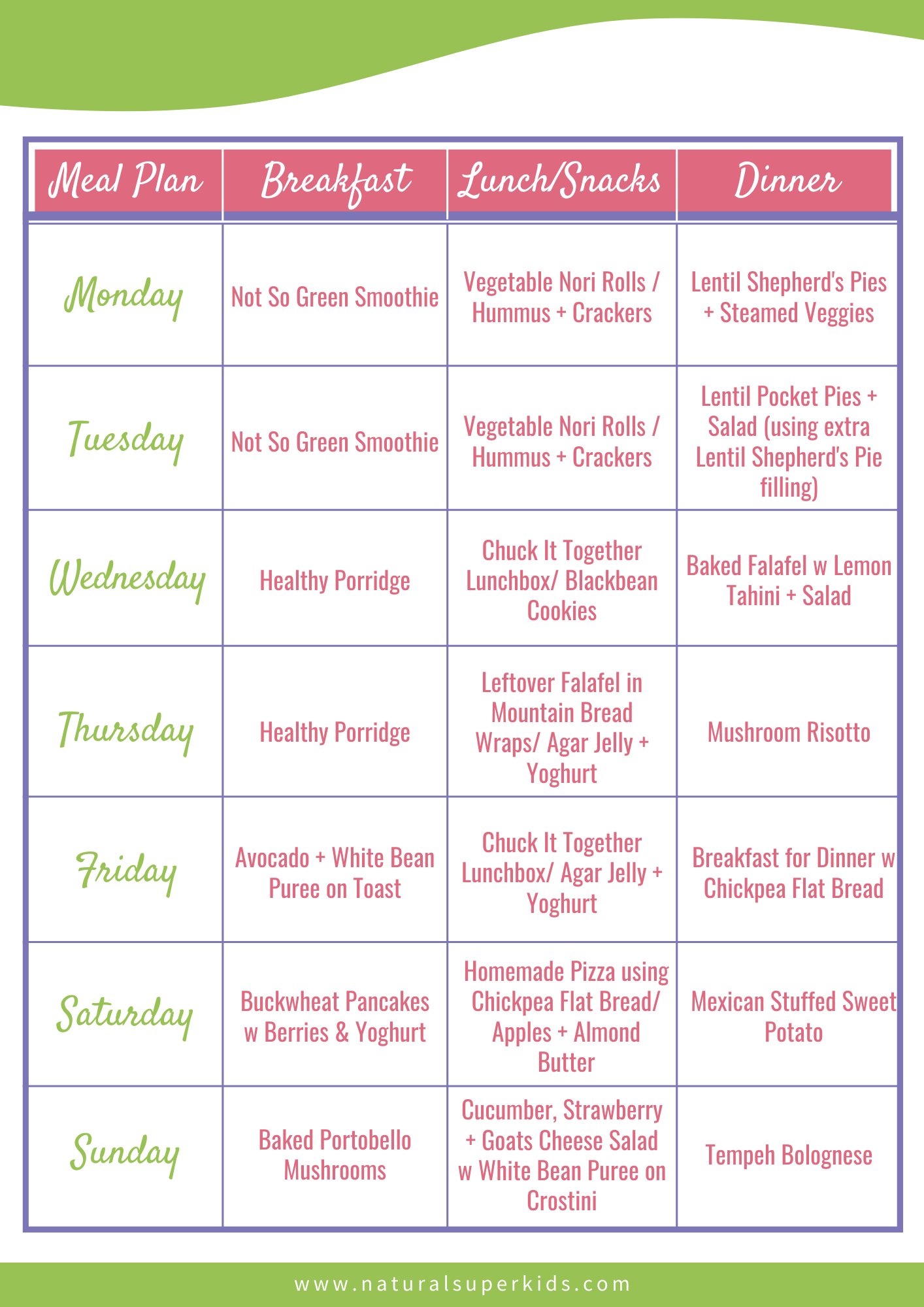 Healthy Family Meal Plan 22
