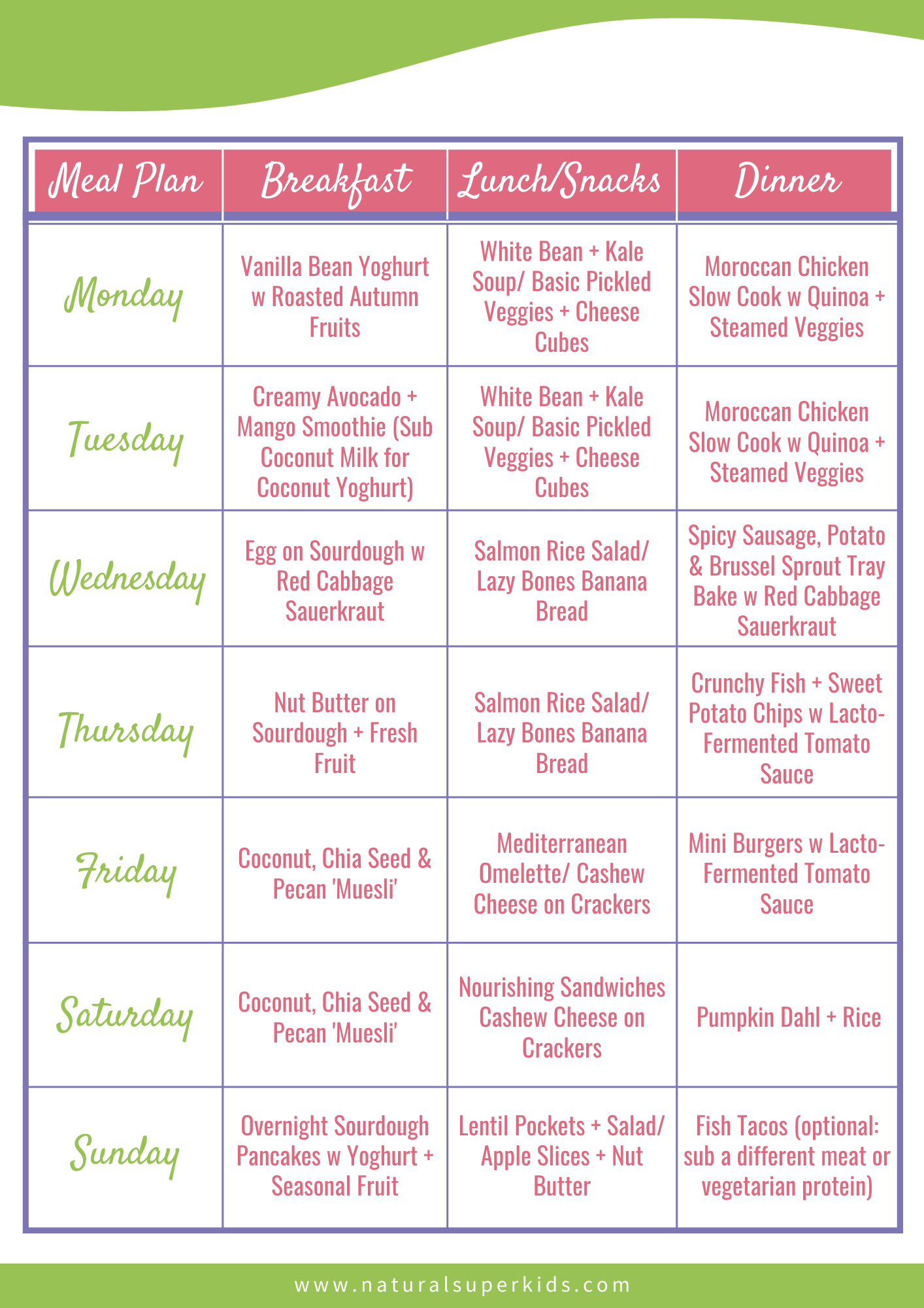 Healthy Family Meal Plan 23